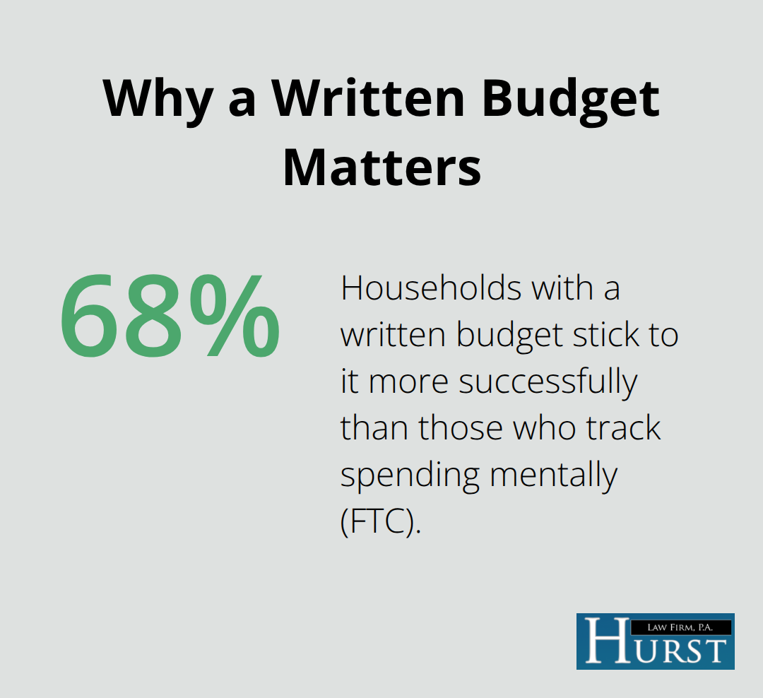 Chart highlighting that households with a written budget stick to it 68% more successfully, per the FTC. - Garnishment relief options