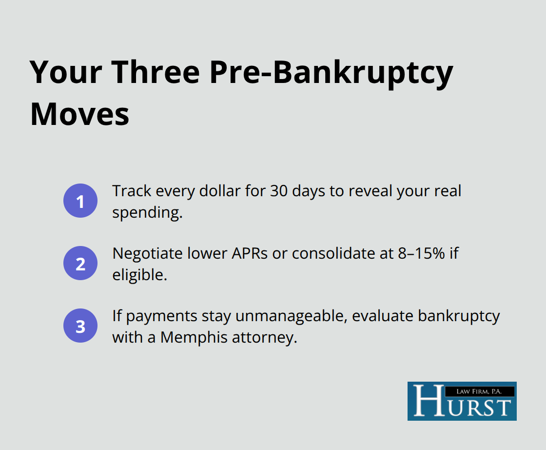 Three practical steps to take before considering bankruptcy in Memphis